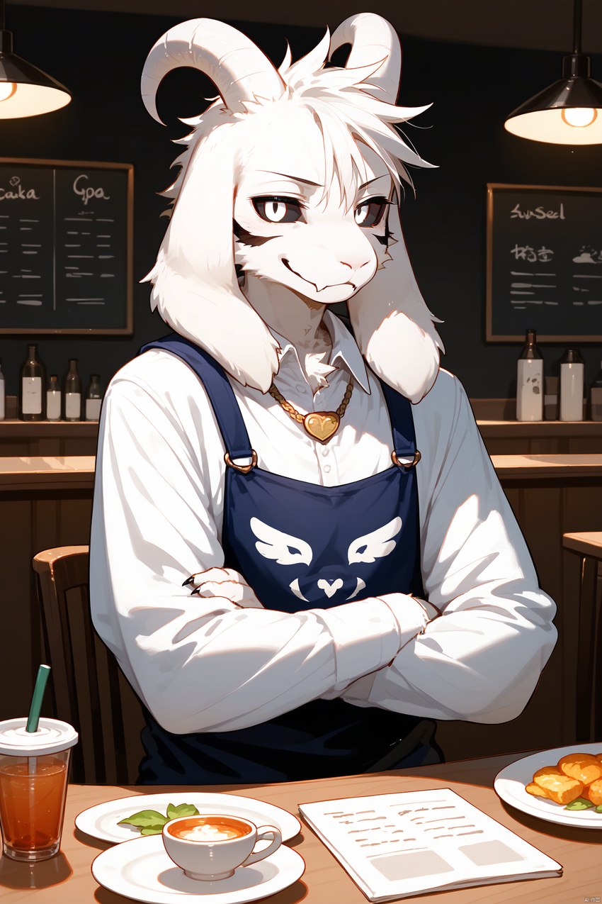 focus_(disambiguation) food fur male sclera solo undertale undertale_(series) asriellover asriel_dreemurr asriel_dreemurr_(god_form) bovid caprine goat mammal black eyes invalid_tag sfw white hi_res