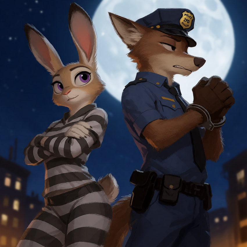 judy hopps and nick wilde (zootopia and etc) directed by foxntail