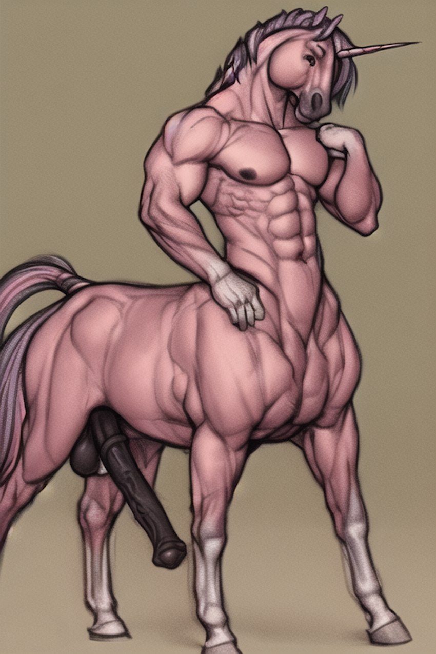 abs animal_genitalia animal_penis anthro balls big_penis black_balls black_nipples black_penis equine_genitalia equine_penis fur genitals hooves horn male male_focus muscular muscular_male muscular_taur nipples penis solo unicorn_horn vein veiny_penis avaru centaur equid equid_taur equine horse humanoid humanoid_taur mammal mammal_taur taur unicorn hi_res tagme