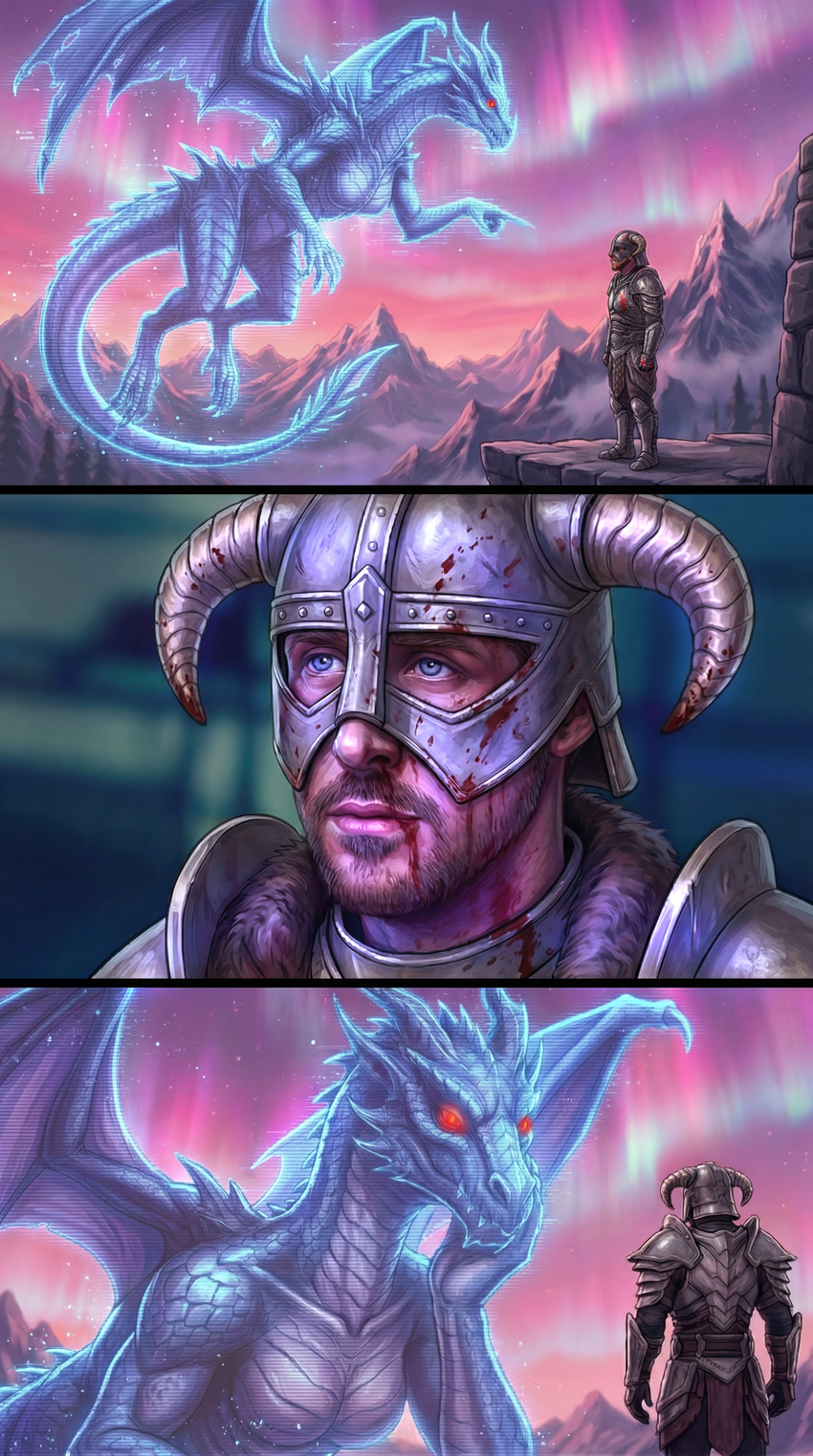 alduin and dovahkiin (bethesda softworks and etc) directed by sindra-gosa