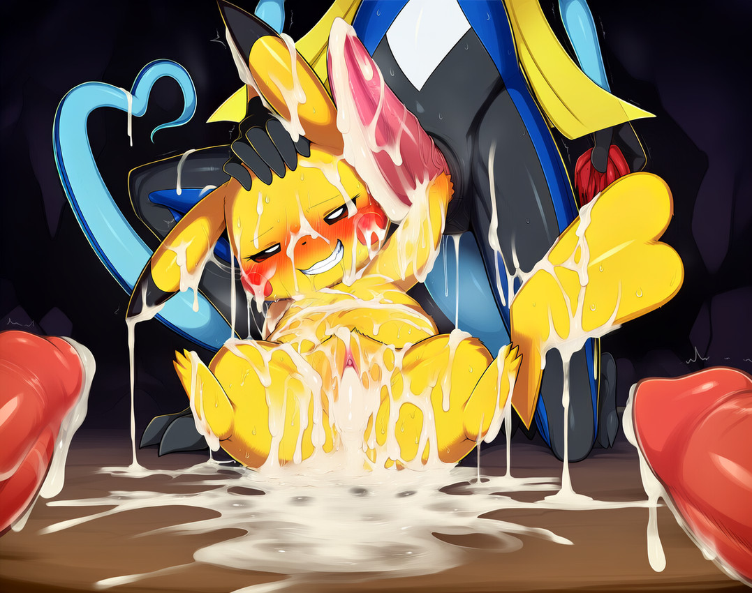 after_sex animal_genitalia animal_penis ascot blush bodily_fluids bukkake cave cavern clothing cum cum_drip cum_everywhere cum_on_body cum_on_clothing cum_on_ear cum_on_face cum_on_feet cum_on_tail cum_pool dripping drooling excessive_cum excessive_genital_fluids exhausted female feral free_use genital_fluids genitals grin group group_sex holding_penis lying lying_on_back lying_on_ground male male/female messy messy_fur narrowed_eyes on_back orgy penis pussy saliva sex smile smug smug_face spread_legs spreading squint surrounded tail tapering_penis tired torn_clothing stressedout nintendo pokemon generation_1_pokemon generation_8_pokemon inteleon pikachu pokemon_(species)