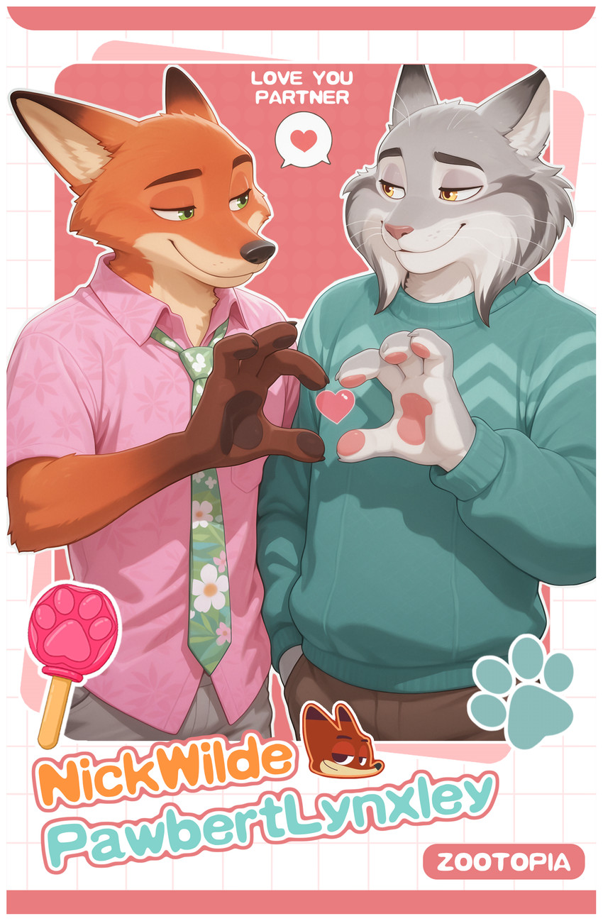 nick wilde and pawbert lynxley (zootopia and etc) directed by lingredcloud