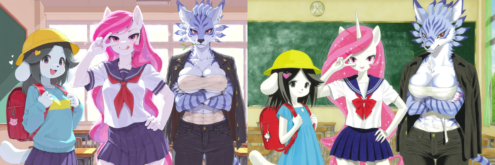 princess celestia, princess molestia, and temmie (friendship is magic and etc) directed by gridanon