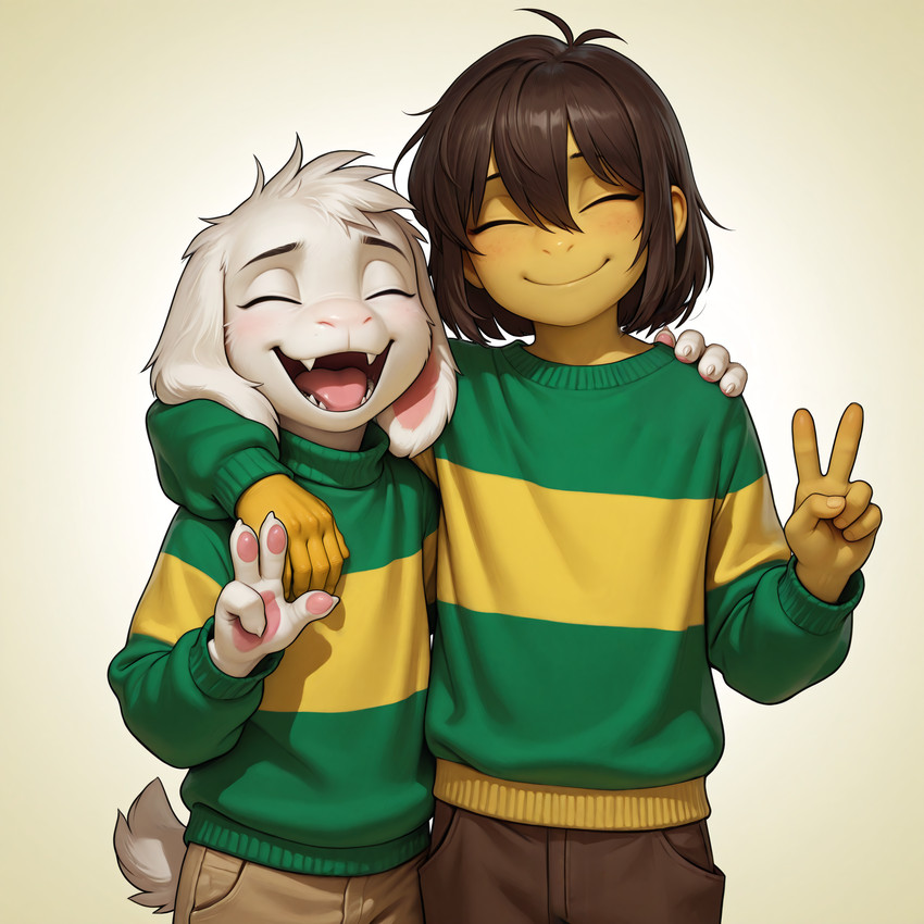 asriel dreemurr and kris (undertale (series) and etc) directed by anonymous director