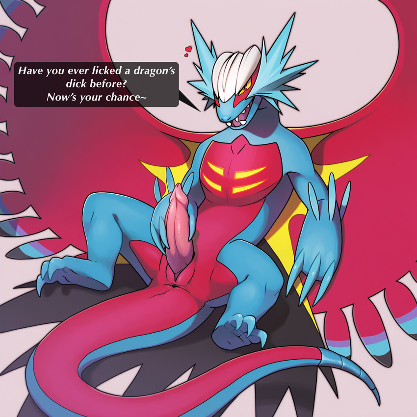 3_toes <3 animal_genitalia animal_penis anus claws dialogue erection feet feral genital_slit genitals holding_penis looking_at_viewer male multicolored_body mythology penis pokemorph pupils reclining red_eyes sitting slit slit_pupils solo tapering_penis text toes lightning7 nintendo pokemon ancient_pokemon dragon generation_9_pokemon mythological_creature mythological_scalie paradox_pokemon pokemon_(species) roaring_moon scalie absurd_res english_text hi_res