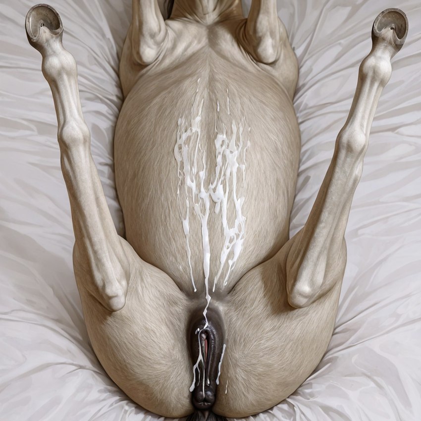 animal_genitalia animal_pussy anus equine_genitalia equine_pussy female feral fur genitals hair presenting pussy solo solo_focus director_donki equid equine horse mammal