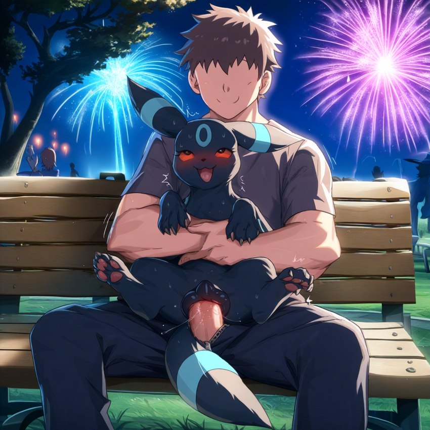 anatomically_correct anatomically_correct_genitalia animal_genitalia animal_pussy bench bestiality blush canine_pussy claws detailed_background detailed_fur duo female female_penetrated feral feral_penetrated fireworks genitals grass happy happy_sex holding_partner human_on_feral human_penetrating human_penetrating_female human_penetrating_feral interspecies looking_pleasured male male/female male_penetrating male_penetrating_female night on_bottom on_top open_mouth outside park pawpads paws penetration penis plant pokephilia public public_sex pussy reverse_cowgirl_position sex through_zipper toe_claws tongue tree vaginal vaginal_penetration director_firewolf canid canine eeveelution generation_2_pokemon human mammal pokemon_(species) shiny_pokemon umbreon detailed hi_res novelai