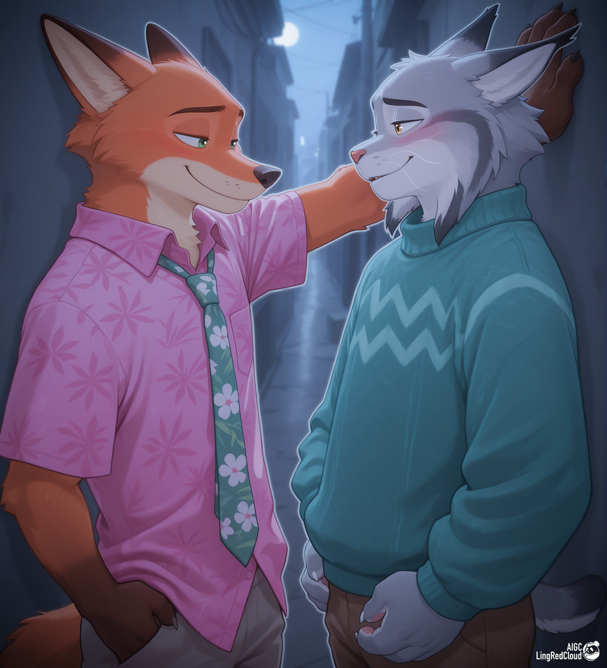 nick wilde and pawbert lynxley (zootopia and etc) directed by lingredcloud