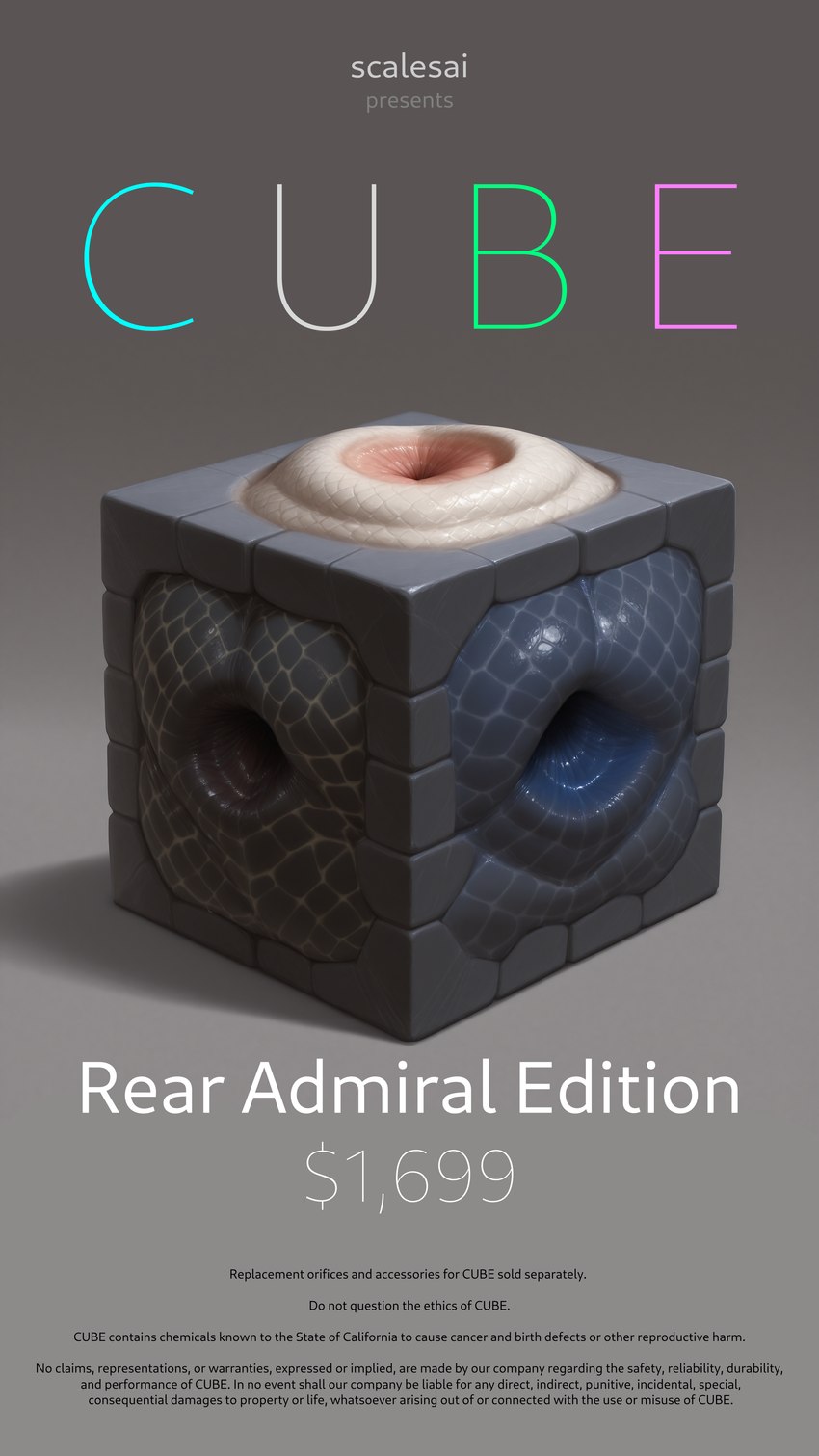 advertisement anus black_anus black_body black_scales blue_anus blue_body blue_scales detailed_anus glistening glistening_anus gradient_background pink_anus scales simple_background text what what_has_science_done white_body white_scales why scalesai absurd_res hi_res
