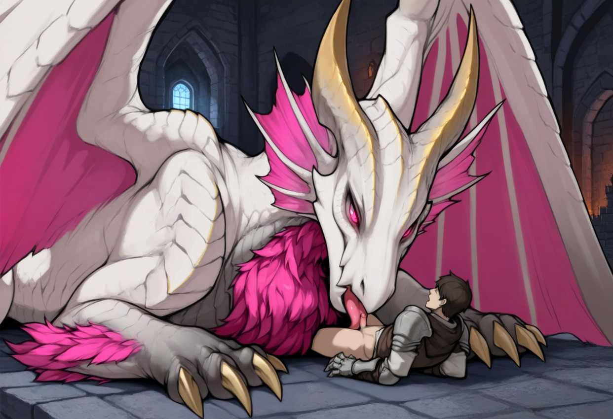 2_horns ambiguous_gender ambiguous_penetrated arm_tuft armor balls bestiality black_hair bodily_fluids brown_hair castle chest_tuft claws clothed clothing detailed_background duo erection fellatio feral feral_penetrated frill_(anatomy) genitals glowing glowing_eyes hair horn human_on_feral human_penetrating human_penetrating_feral inside interspecies larger_ambiguous larger_feral larger_penetrated licking light_body light_skin looking_at_another lying male male/ambiguous male_human male_on_feral male_penetrating male_penetrating_ambiguous male_penetrating_feral membrane_(anatomy) membranous_frill membranous_wings multicolored_body mythology nude on_back on_front oral oral_penetration penetration penile penile_penetration penis penis_in_mouth penis_lick pink_eyes quadruped scales sex size_difference smaller_human smaller_male spread_wings tan_body tan_genitals tongue tongue_out tongue_out_fellatio tuft white_body white_scales wings yellow_claws tempting_(director) capcom monster_hunter dragon elder_dragon human malzeno mammal mythological_creature mythological_scalie scalie western_dragon hi_res