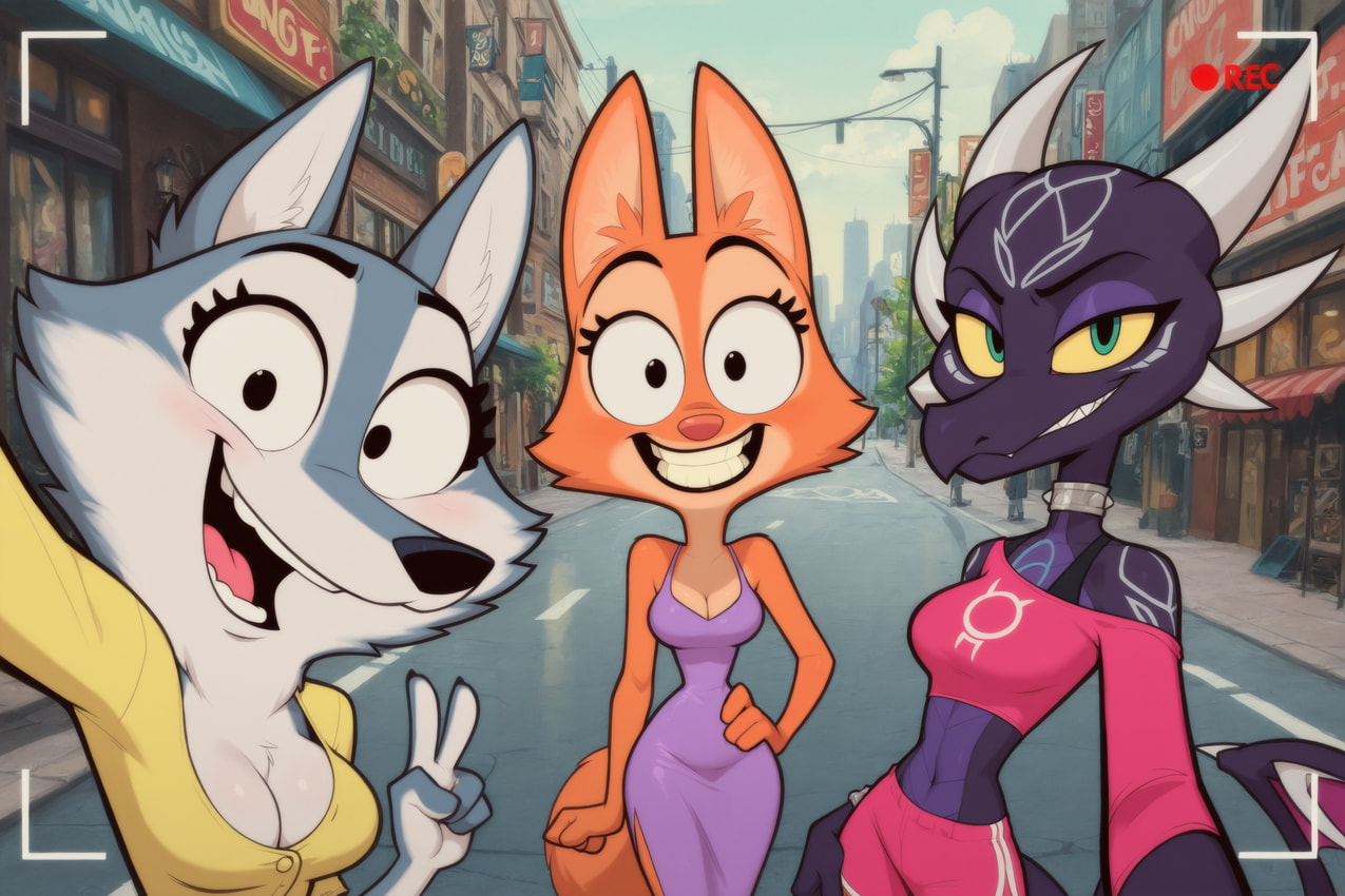 cynder, diane foxington, and porsha crystal (spyro the dragon and etc) directed by gridanon