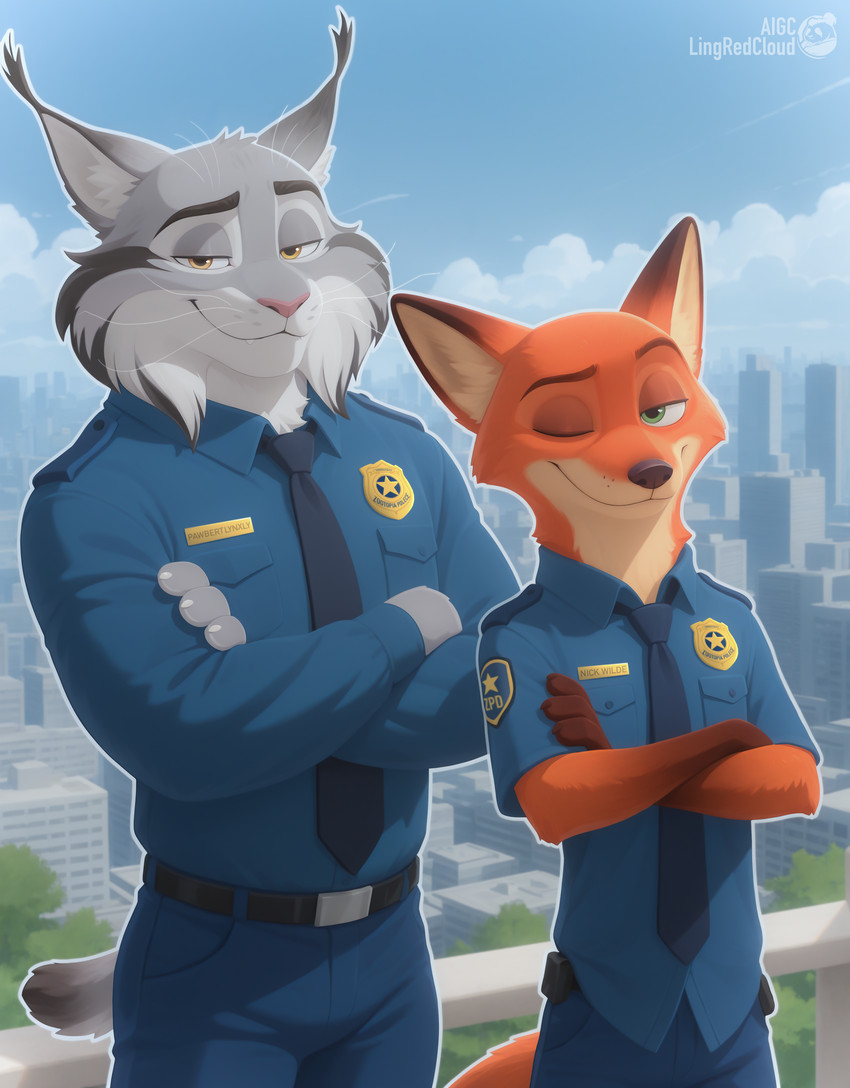 nick wilde and pawbert lynxley (zootopia and etc) directed by lingredcloud