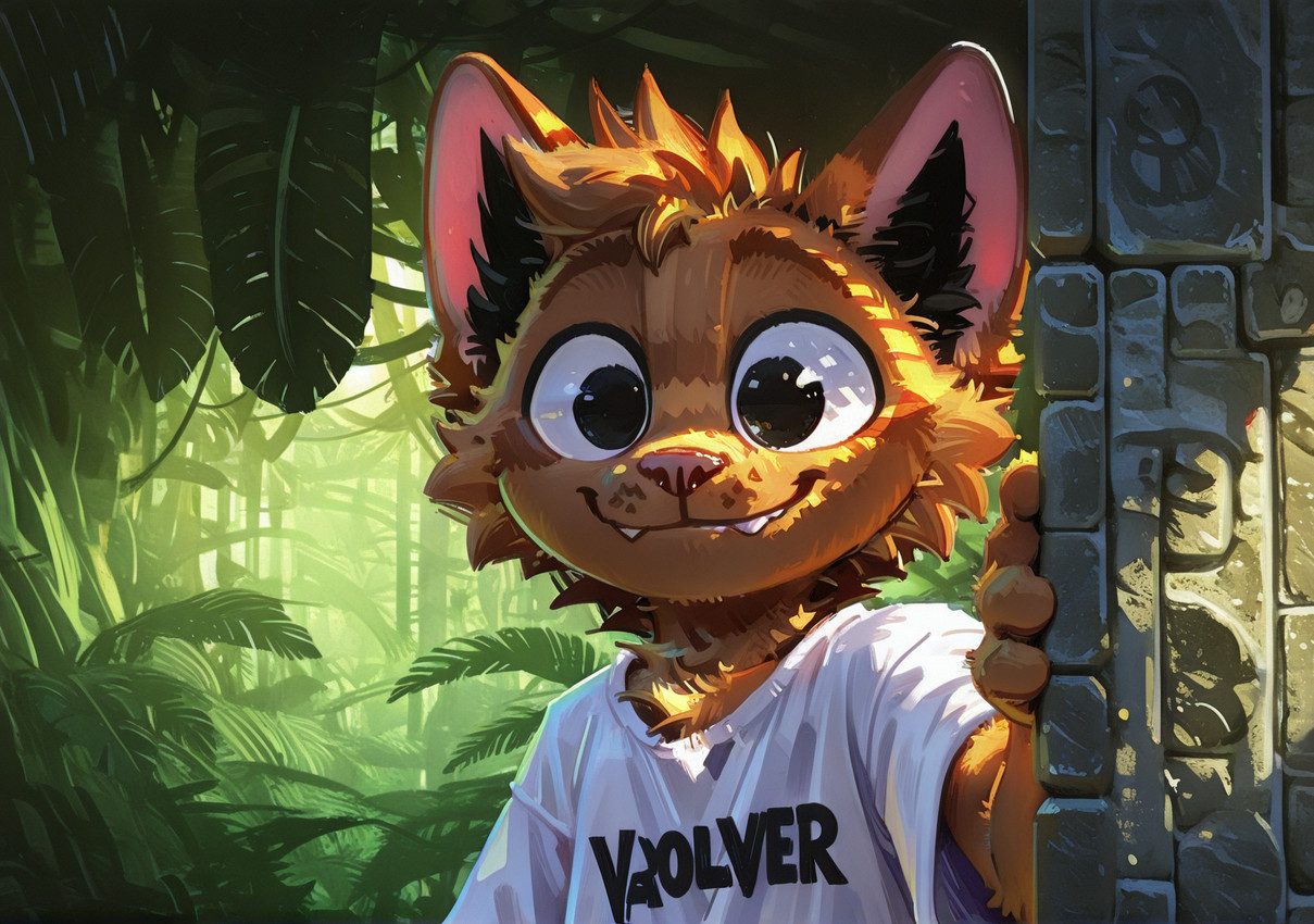 anthro dramatic_lighting jungle male plantmilkmodelsuite_(walnut) solo keryesh4ka domestic_cat felid feline felis mammal