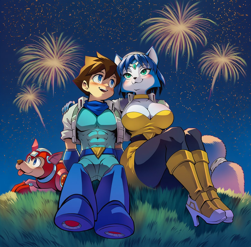 krystal, mega man, and rush (mega man (series) and etc) directed by anonymous director