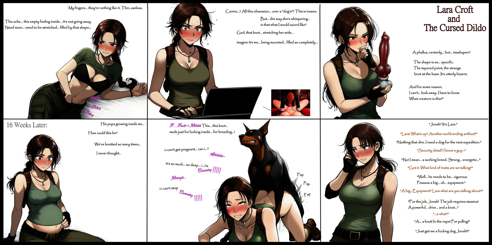 animal_dildo animal_genitalia animal_penis animal_sex_toy bestiality bestiality_impregnation black_bra black_clothing black_underwear blushing_profusely bra canine_dildo canine_genitalia canine_penis clothing computer dildo doggystyle duo erect_nipples female female_on_feral female_penetrated feral feral_penetrating feral_penetrating_female feral_penetrating_human from_behind_position genitals head_down_ass_up human_focus human_on_feral human_penetrated interspecies laptop looking_at_porn lying male male/female male_on_human male_penetrating male_penetrating_female male_penetrating_human masturbation nipples nipples_visible_through_clothing not_furry_focus on_side orgasm orgasm_face penetration penis phone pornography pregnant pregnant_female sculpture sex sex_toy sitting standing text thinking_pose underwear cookie-girl lara_croft canid canine canis dobermann domestic_dog human mammal pinscher absurd_res comic hi_res story