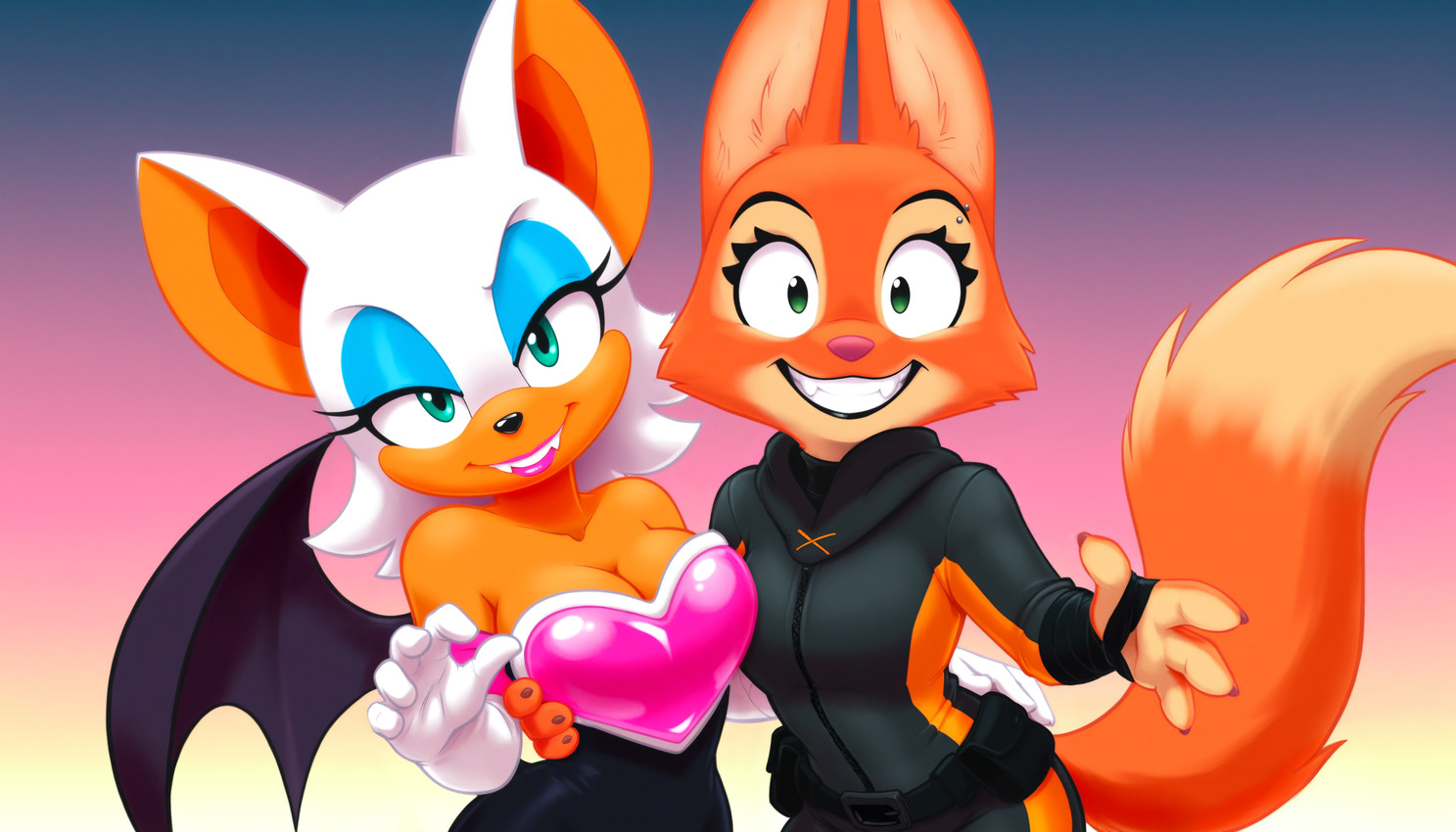 diane foxington and rouge the bat (sonic the hedgehog (series) and etc) directed by hank94 (director)