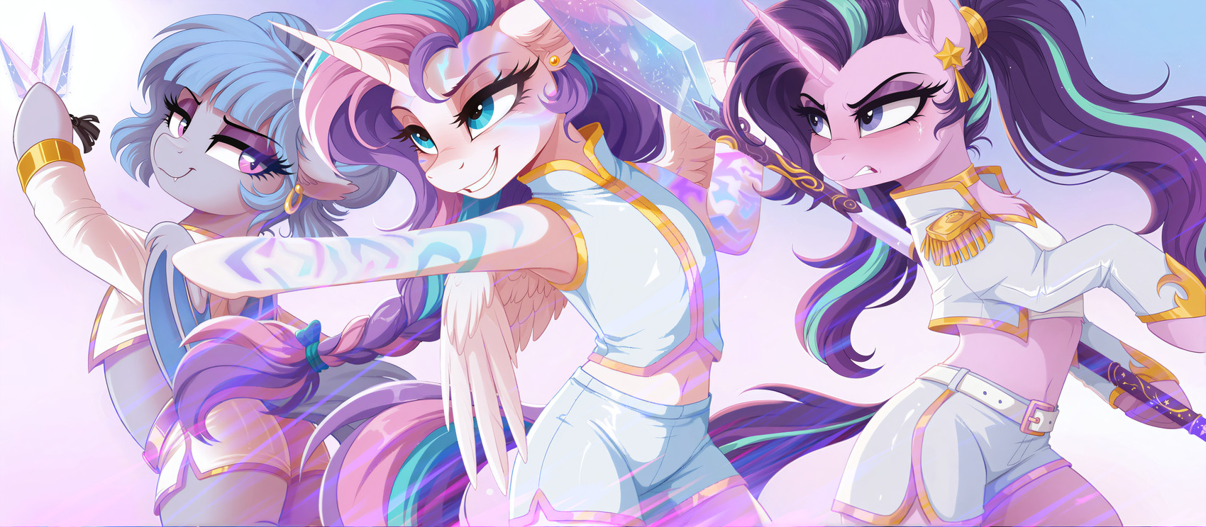 fan character, flurry heart, lucky roll, and starlight glimmer (friendship is magic and etc) directed by kanemon
