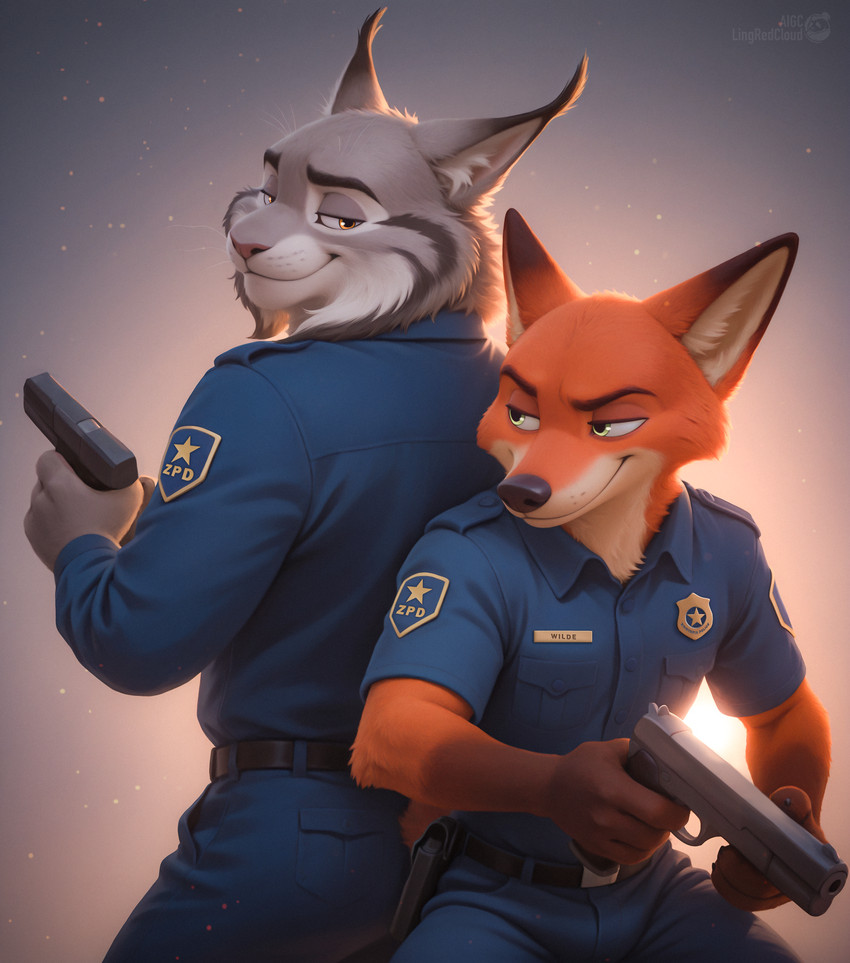 nick wilde and pawbert lynxley (zootopia and etc) directed by lingredcloud