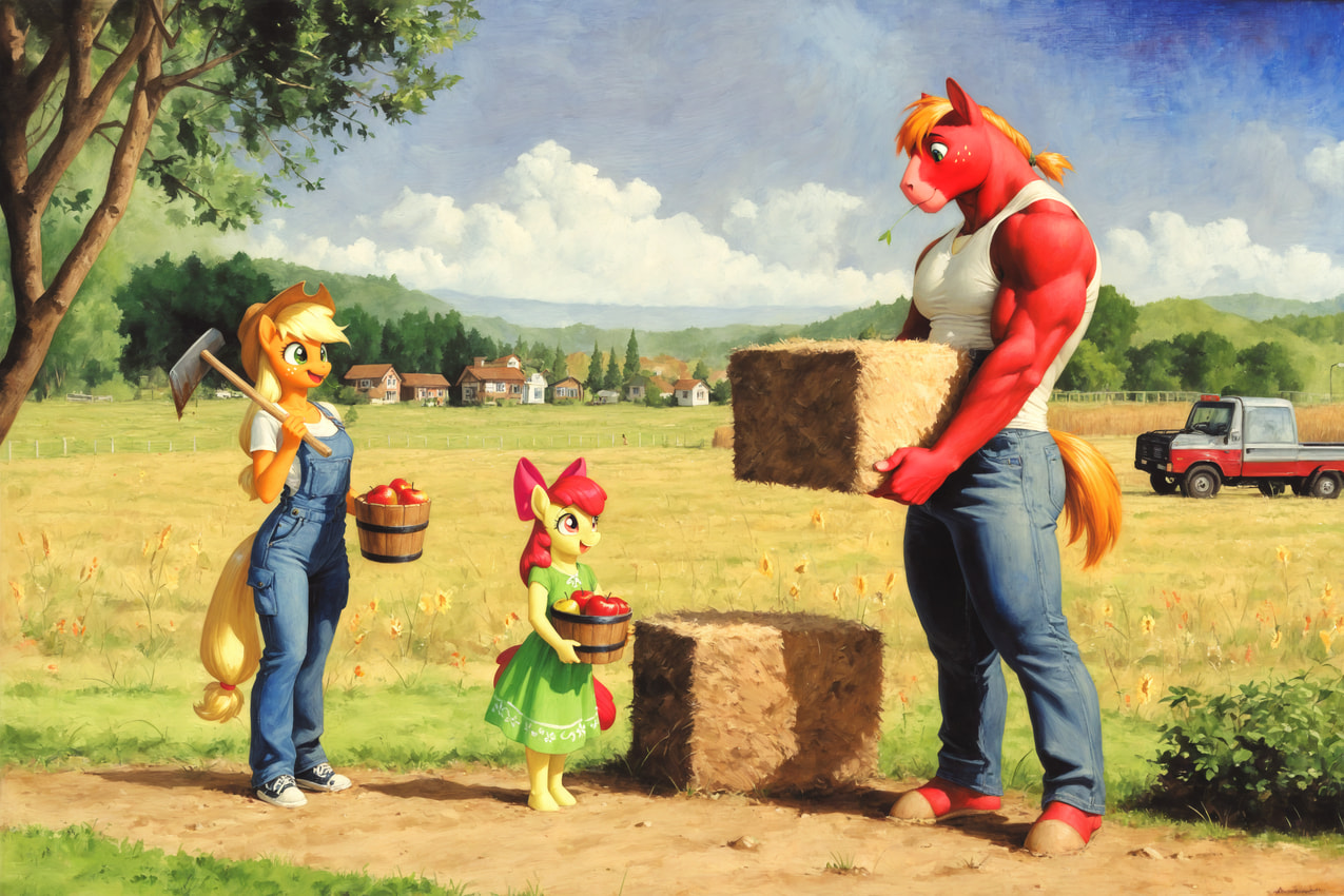 apple bloom, applejack, and big macintosh (friendship is magic and etc) directed by gridanon