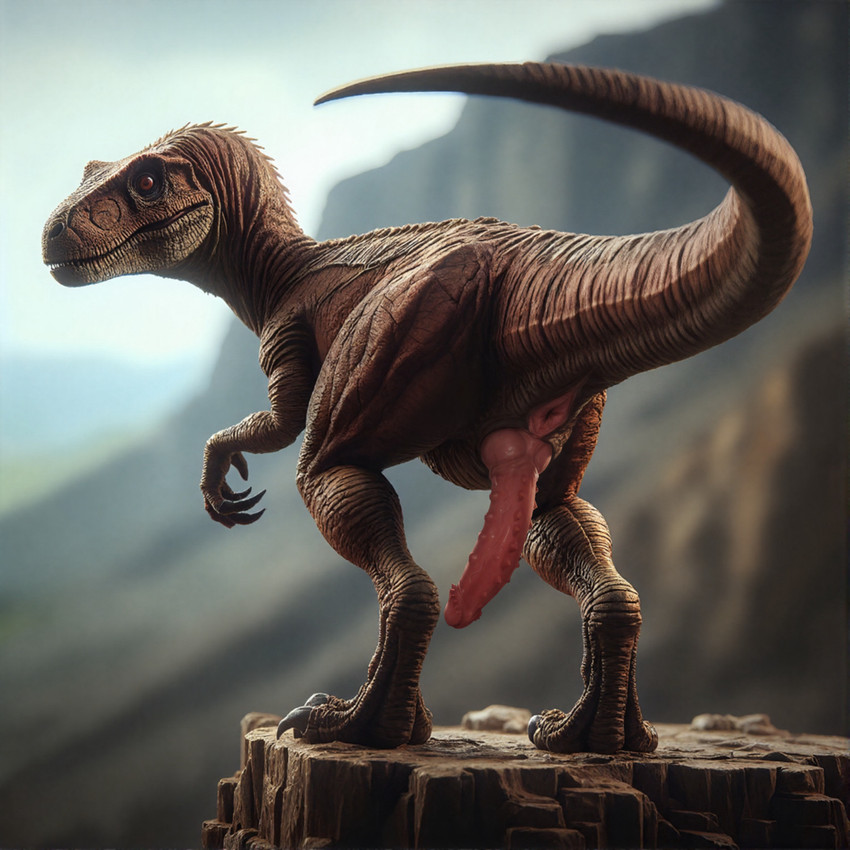 animal_genitalia anus bing_image_creator butt erection feral genital_slit genitals knot looking_at_viewer looking_back male penis realistic simple_background slit solo tail unusual_anatomy unusual_genitalia unusual_penis eclipsetheorca dinosaur dromaeosaurid reptile scalie theropod hi_res stable_diffusion