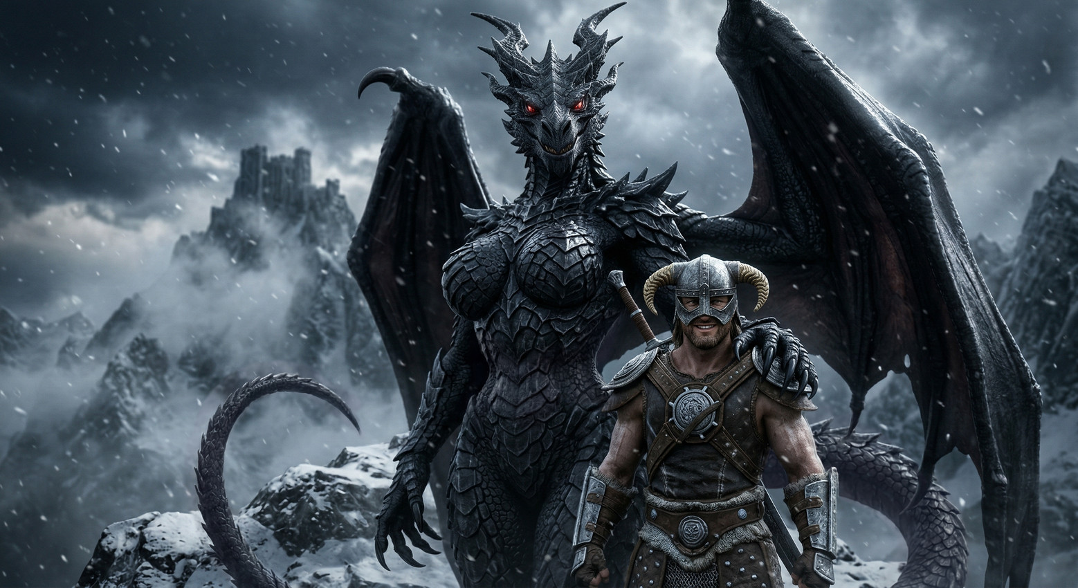 alduin and dovahkiin (mythology and etc) directed by sindra-gosa