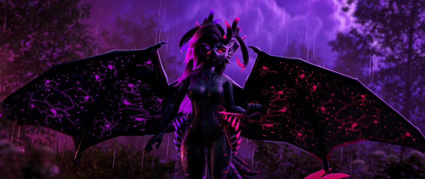 anthro black_wings breasts dragoness female medium_breasts solo solo_focus wings yiff furry 3d_(artwork) digital_media_(artwork) tagme