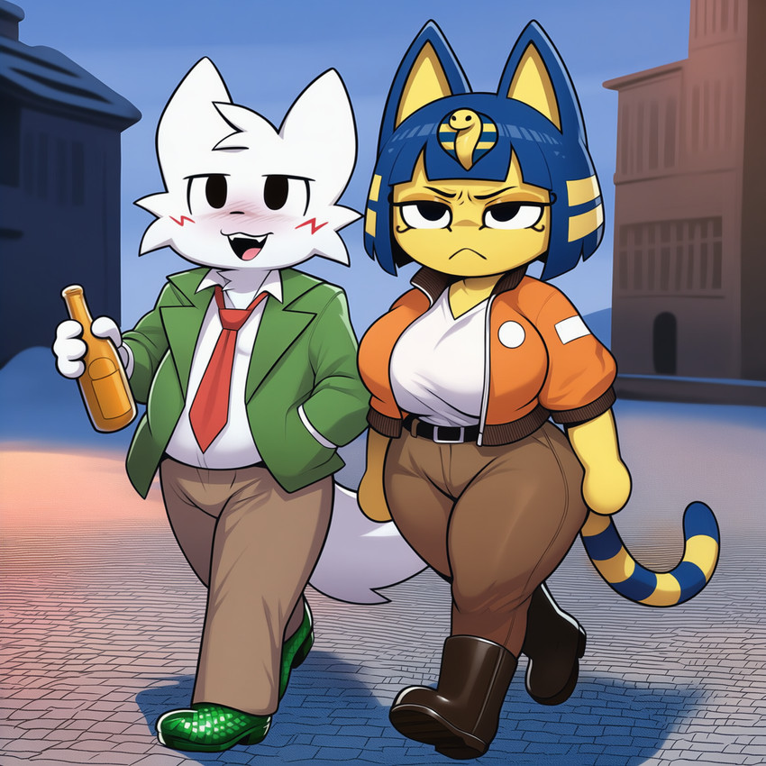ankha, harrier du bois, kim kitsuragi, and silly cat (boykisser (meme) and etc) directed by yasuhikonsfw