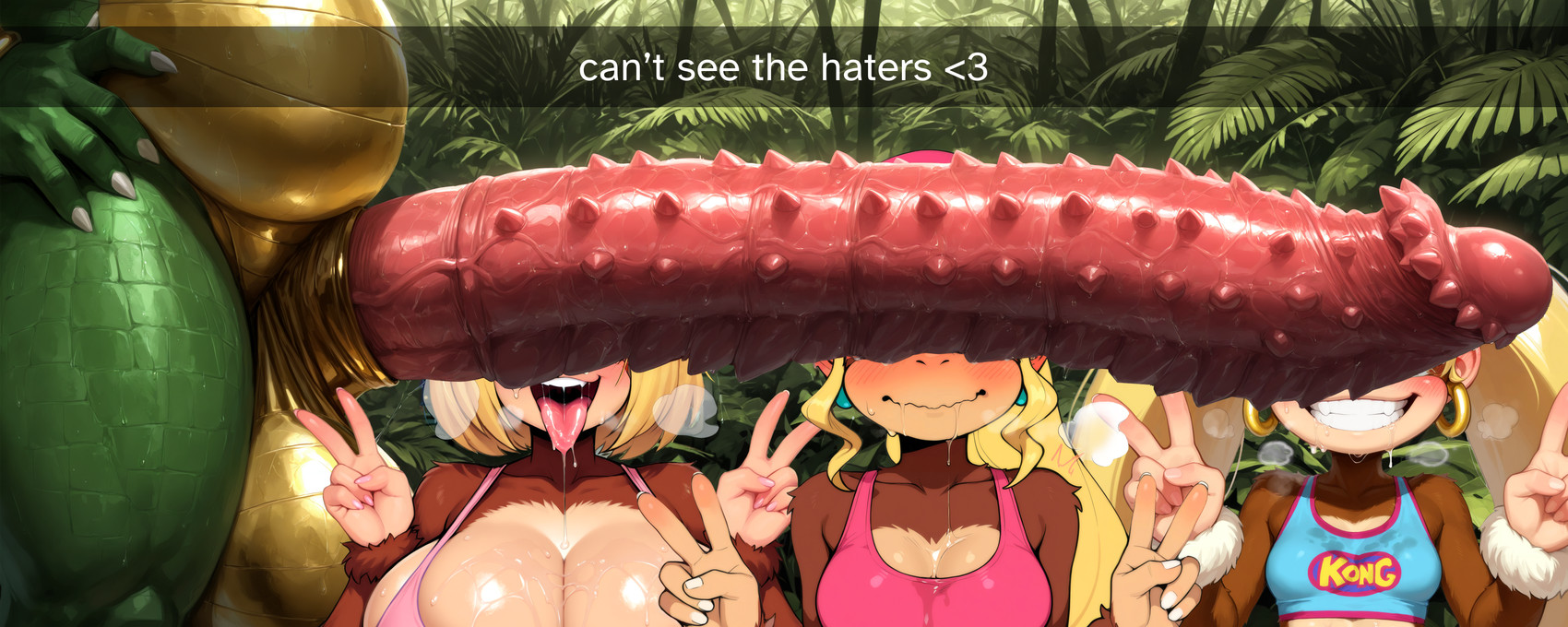 candy kong, dixie kong, king k. rool, and tiny kong (can't see the haters and etc) directed by gridanon