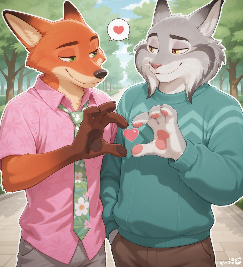 nick wilde and pawbert lynxley (zootopia and etc) directed by lingredcloud