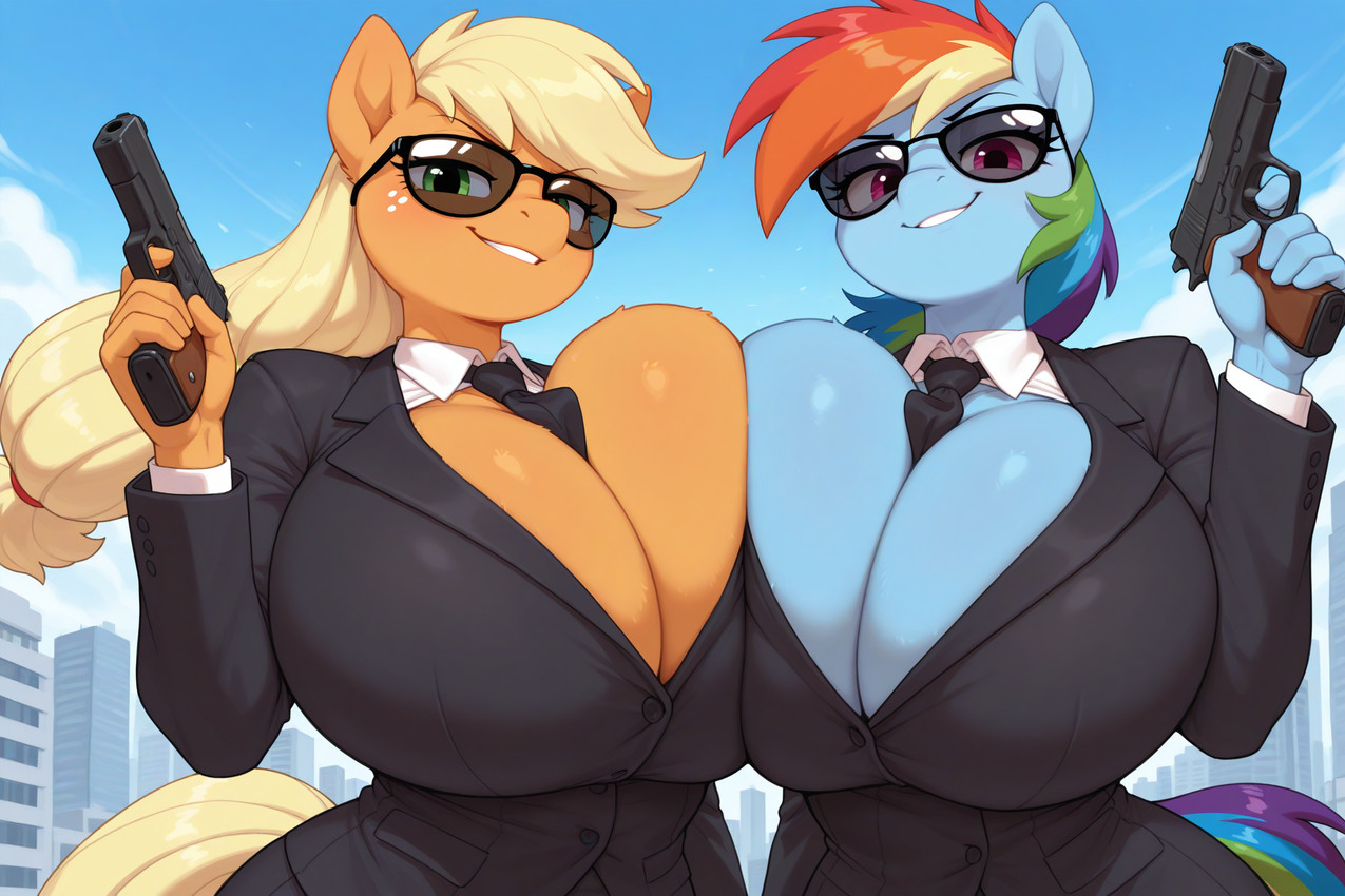 applejack and rainbow dash (friendship is magic and etc) directed by waterfall (director)