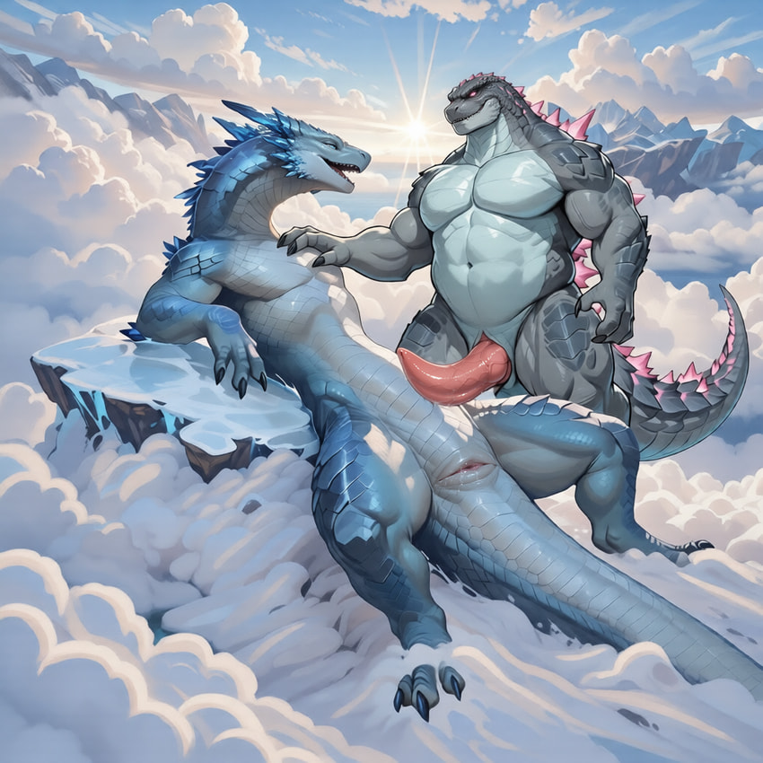 godzilla and shimo (godzilla (series) and etc) directed by director zerumi