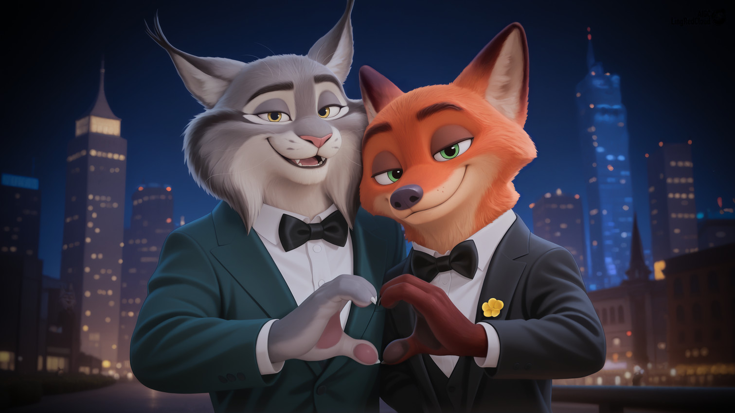 nick wilde and pawbert lynxley (zootopia and etc) directed by lingredcloud