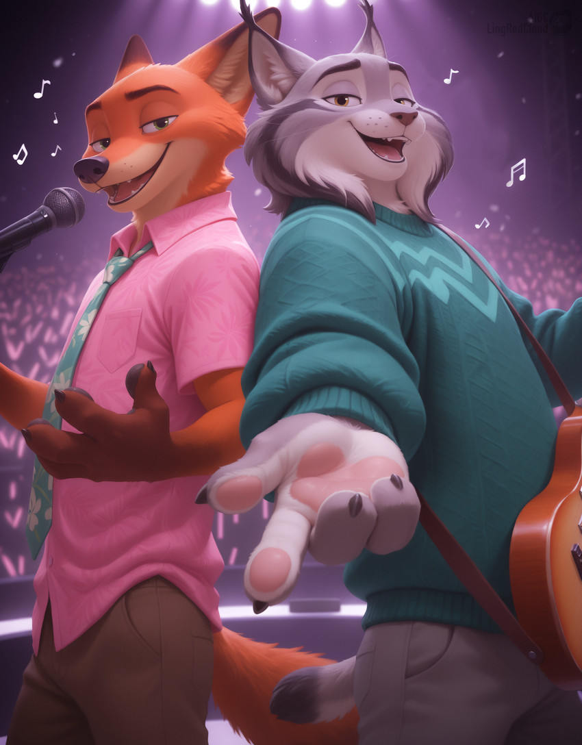 nick wilde and pawbert lynxley (zootopia and etc) directed by lingredcloud