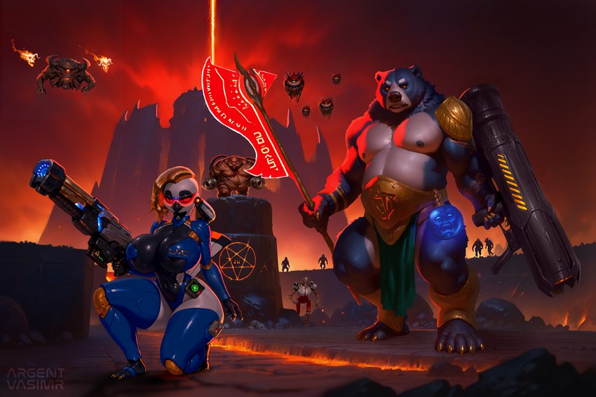 aster sinclair and lookia ursiana (doom eternal (game) and etc) directed by argentvasimr