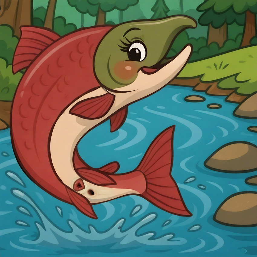 anus bing_image_creator eyelashes female feral fin forest gaping gaping_anus gaping_pussy genitals jumping plant pussy river simple simple_background solo tail toony tree unusual_anatomy unusual_genitalia unusual_pussy eclipsetheorca fish marine salmon salmonid_(fish) cartoon hi_res stable_diffusion