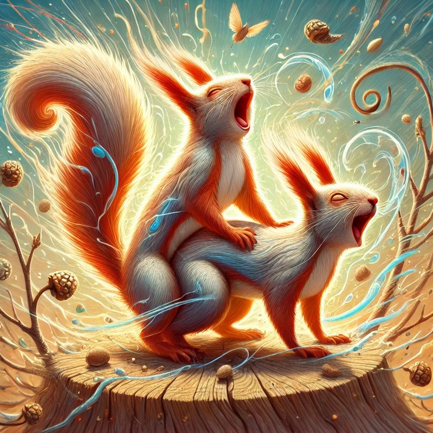 abstract_background ambiguous/ambiguous ambiguous_gender ambiguous_penetration doggystyle duo eyes_closed feral feral_on_feral from_behind_position happy happy_sex looking_pleasured open_mouth penetration sex tree_stump animaldreamvisuals mammal rodent sciurid