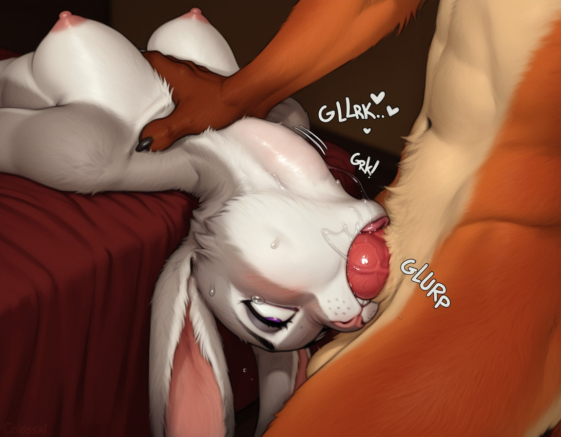 <3 animal_genitalia animal_penis anthro anthro_on_anthro anthro_penetrated anthro_penetrating anthro_penetrating_anthro areola asphyxiation balls balls_deep bed big_breasts blush bodily_fluids breasts canine_genitalia canine_penis choking claws countershading deep_throat dominant dominant_female dominant_male drooling duo erection eye_roll eyelashes face_fucking faceless_character faceless_male fellatio female female_focus female_penetrated finger_claws fingers forced forced_oral fucked_silly fur furniture gagging genitals glistening glistening_body grey_body grey_fur hand_on_chest interspecies irrumatio knot knotting long_ears looking_pleasured lying male male/female male_anthro male_on_anthro male_penetrating male_penetrating_anthro male_penetrating_female motion_lines multicolored_body multicolored_fur narrowed_eyes navel neck_bulge neck_grab nipples nude on_back onomatopoeia oral oral_knotting oral_penetration orange_body orange_fur penetration penile penile_penetration penis penis_in_mouth pink_areola pink_nipples pink_nose predator/prey purple_eyes rough_sex saliva saliva_on_face saliva_on_penis sex solo_focus sound_effects swallowing sweat tan_body tan_fur tears teeth text throat_grab throat_swabbing tongue tongue_out tuft vein veiny_knot veiny_penis white_body white_fur colossal_exhoost_fume disney zootopia judy_hopps nick_wilde canid canine fox lagomorph leporid mammal rabbit red_fox english_text hi_res shaded